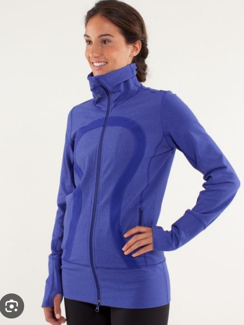 Lululemon In Stride Jacket Magenta Purple zip up Logo sz 6